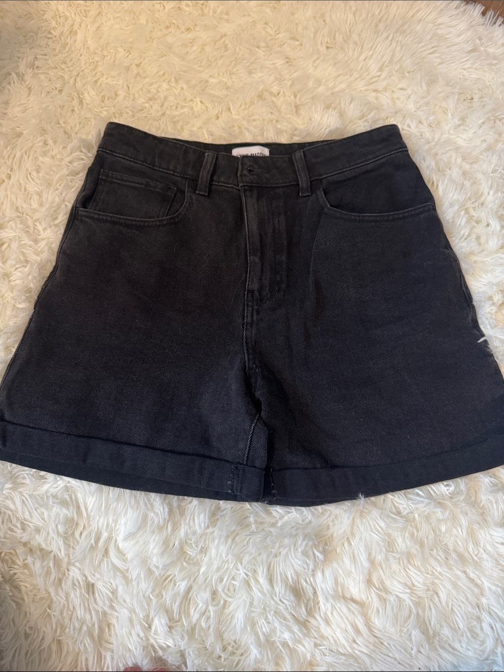 Steve Madden Black Denim shorts with rolled hem NWOT